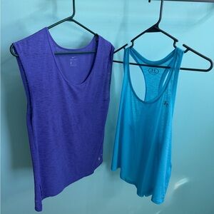Set of 2 Women's Dri-Fit Tank Tops - Nike and Under Armour